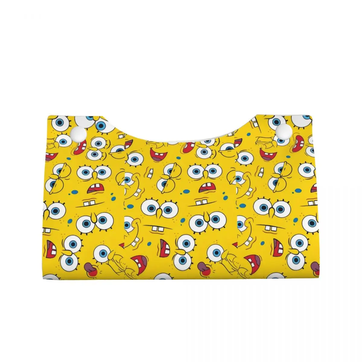 Custom SpongeBobed Tissue Box Holder Rectangular Cute Cartoon PU Leather Facial Tissue Box Cover for Car Bathroom