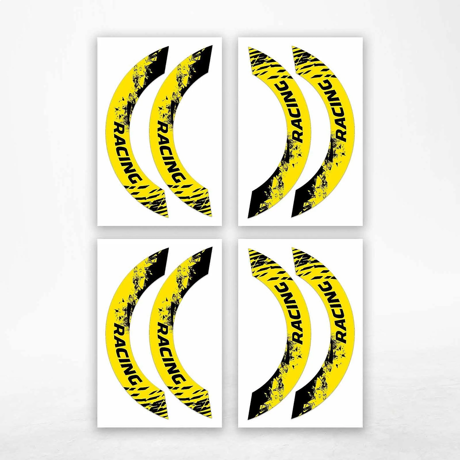 S08B Yellow 2-Piece Rim Decals Wheel Stickers For FJR1300 2012-2026