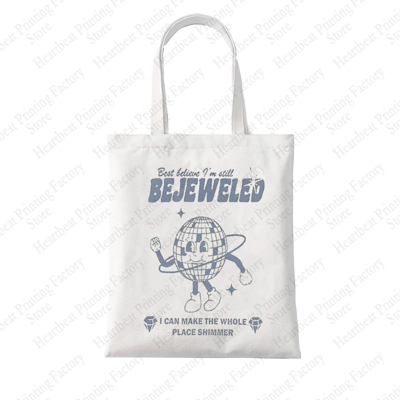 I'm Still Bejeweled Print Canvas Bag Best Gift for TS Fans Tote Bag Large Capacity Shoulder Bags Swiftie Shopping Bags