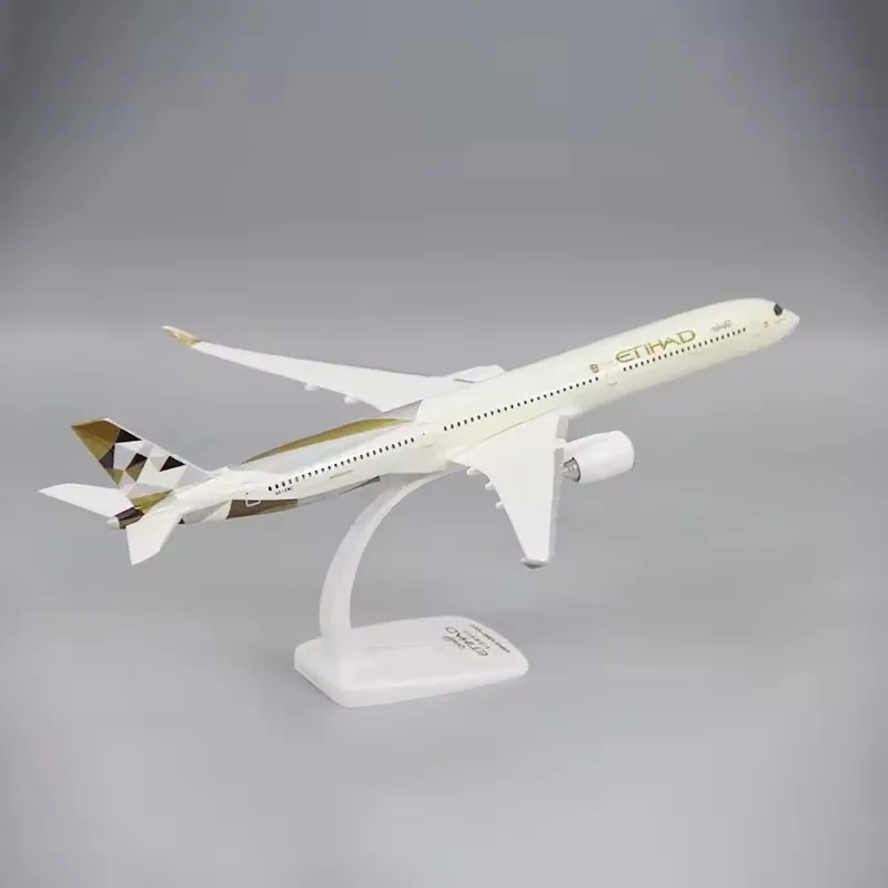 A350-1000 Etihad Airways Escala 1:200 A350 ABS Montagem Com Suporte Modelo de Avião Brinquedo Bloco de Construção Coleção de Presente