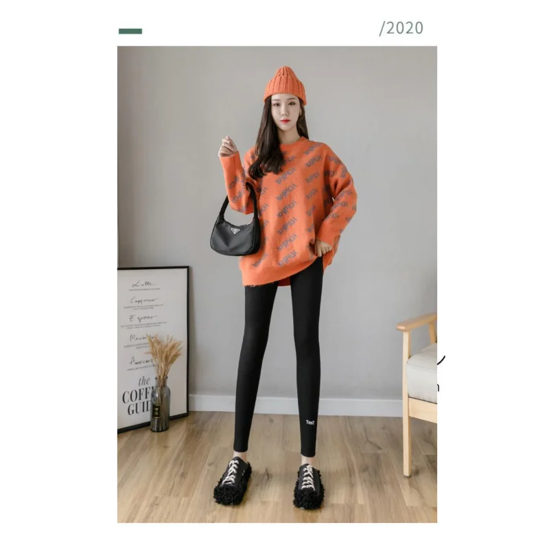 Lamb Velvet Leggings for Women with High Waist New Style Plush Thickened Large Size Integrated Warmth