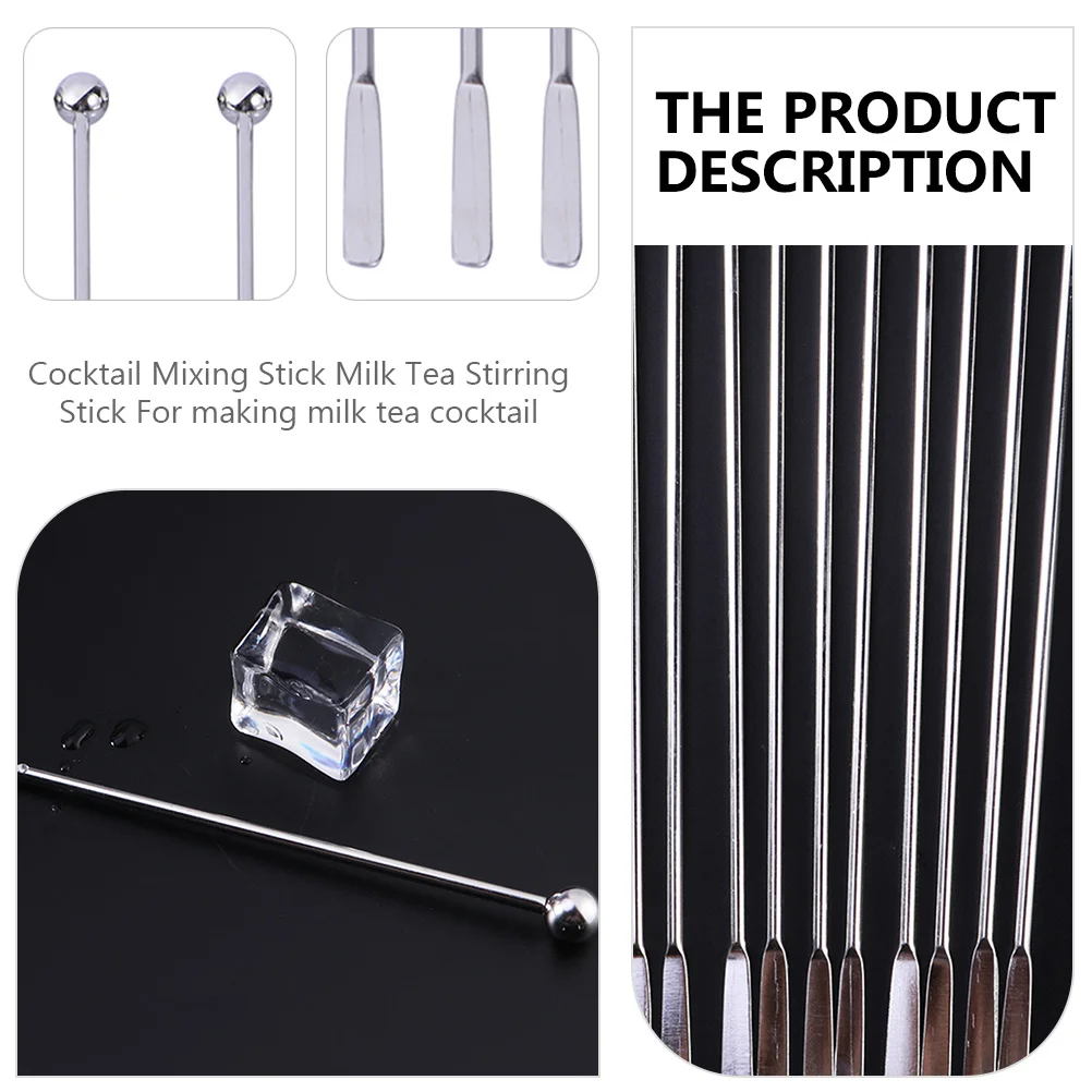 

6Pcs Stainless Steel Cocktail Stirrers Creative Bar Mixing Rods for Wine Coffee Juice Beverage Stirring Stick Wine Stick