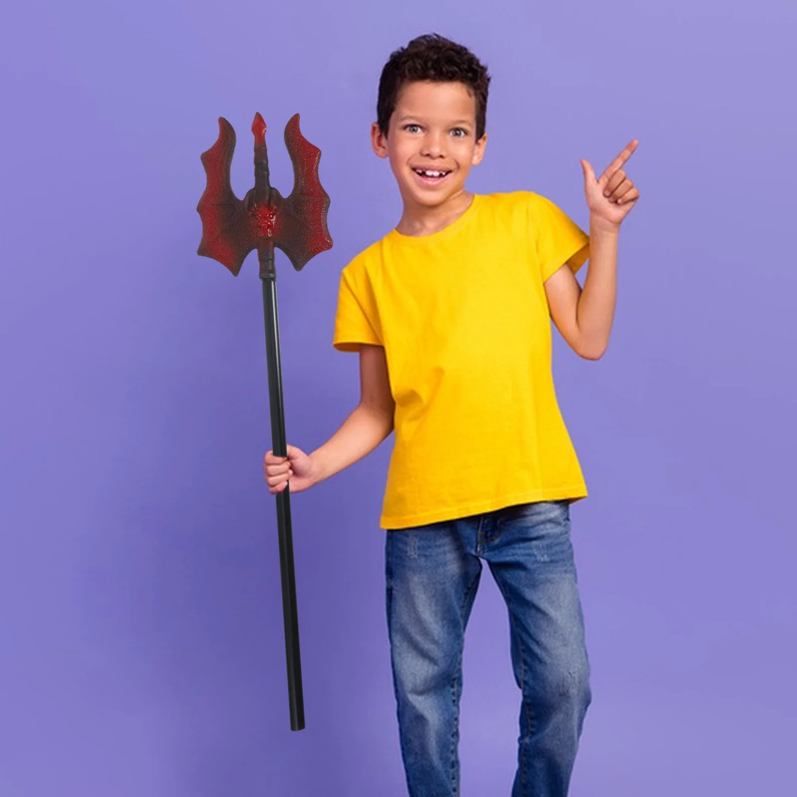 

2pcs Realistic Plastic Three-Pronged Cutter Prop Halloween Cosplay Costume Accessory Decor Party Demon Scythe Simulation Safe