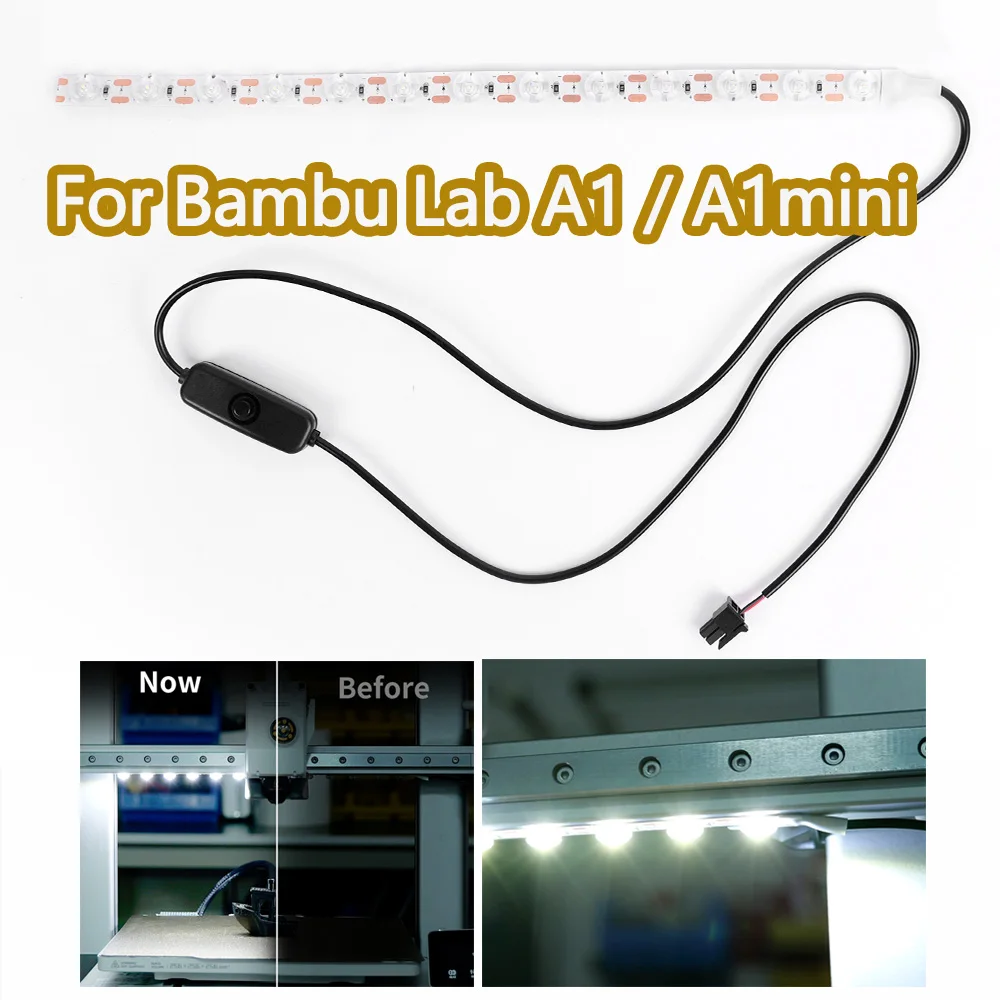 For Bambu lab A1/A1mini Led Light Strip Ra95 Fill light 24V Bambulab Fill Light for A1 Special Light Strip 3D Printer Parts