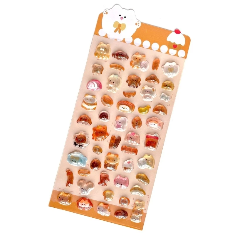 3D Glitters Crystal Sticker Plastic Texture for Kids Creative Art Crafts with Reusable Adhesive and Sparkling Designs K92C