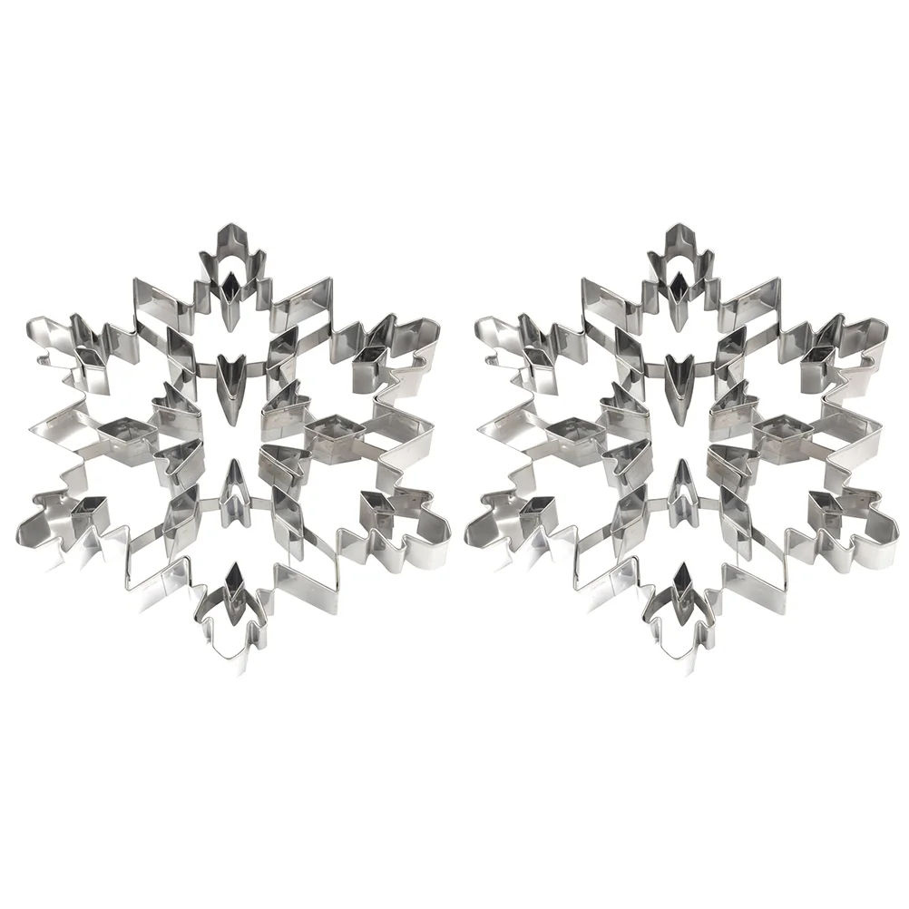 

2 Pcs Snowflake Baking Model Biscuit Mold Biscuits Stainless Steel Cookie Christmas