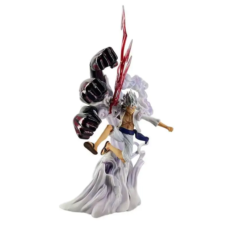 One Piece GK Figurin Anime Model Action Figure Nika Luffy Joy Boy Figur 24Cm Patung Koleksi Mainan Sun God Nikka Figma Boneka