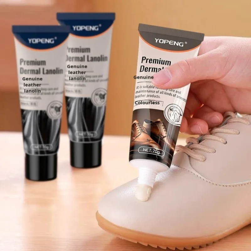 Enhancing Shoe Oil Solid Color Repair Lanolin Waterproof Shoe Polish Leather Maintenance Polisher Refurbished Colorless Black