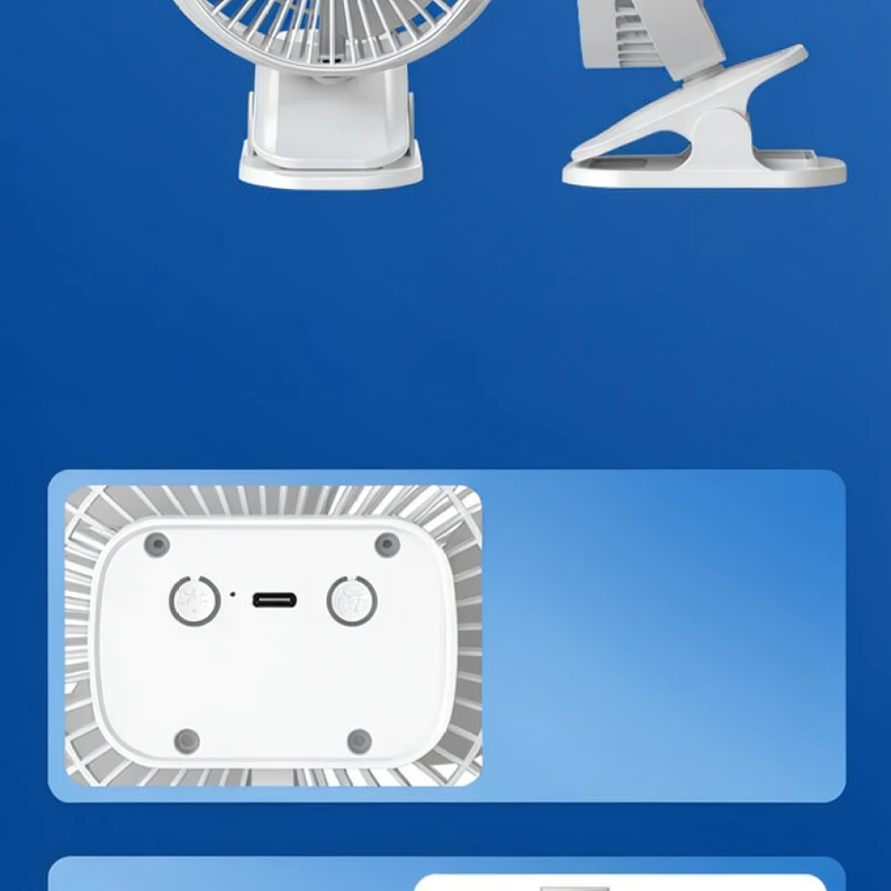 Mini Desk Clip Fan USB Powered Portable Cooling Ventilator Quiet Brushless Motor For Student Bedside Office Dormitory Use