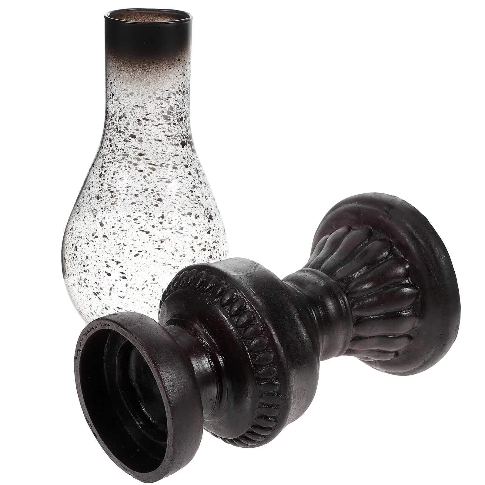 

1Set Vintage Style Light Shaped Holder Decorative Metal Glass Stand for Indoor Outdoor Wedding Christmas