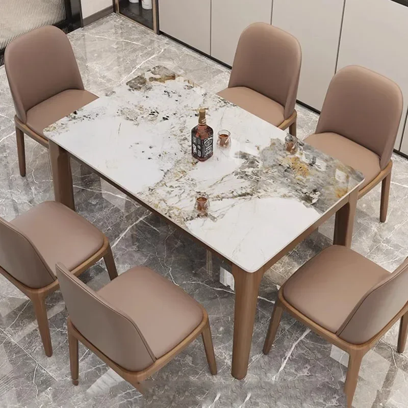 Small Space Nordic Table Dining Modern Non Slip Design Rectangular Dining Table Kitchen White Mesa Comedor Sets Furniture