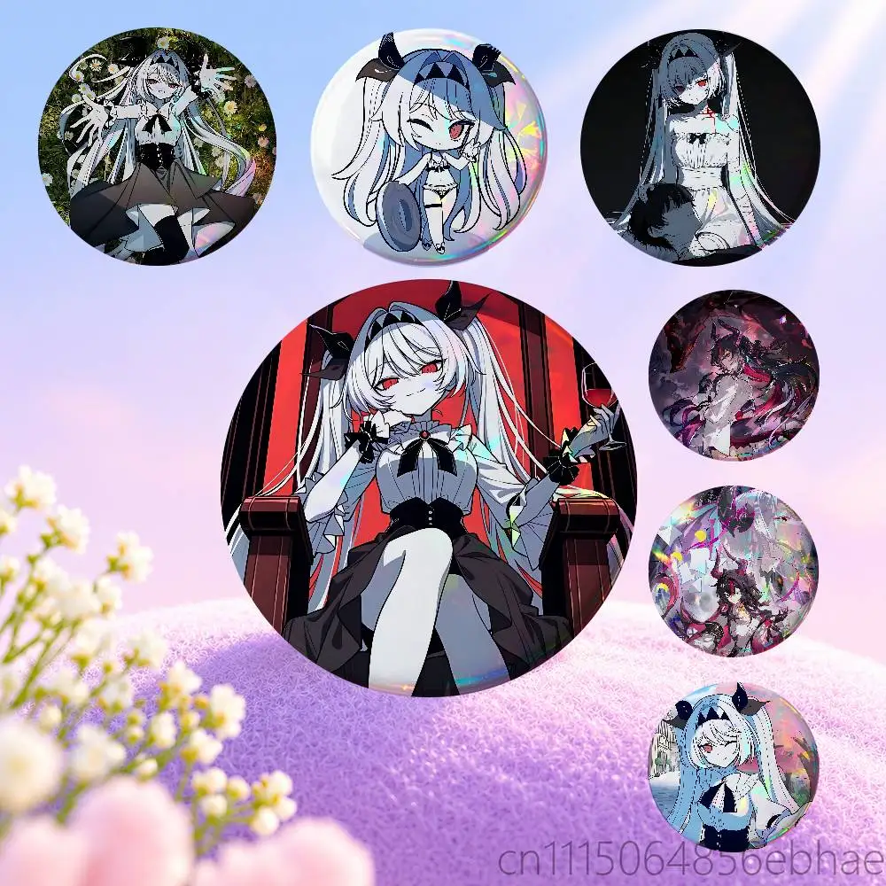 The NOexistenceN of you AND me Lilith Round Exquisite Laser Badge Brooches Creative Pins For Clothes Hat Backpack Gift