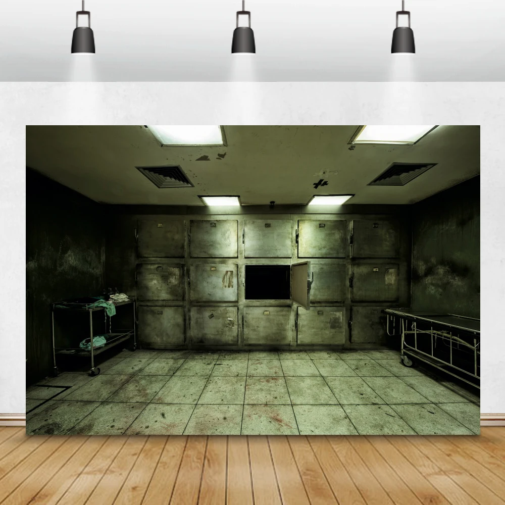 

Laeacco Old Grunge Deserted Empty Room Horrible Halloween Festivals Party Decor Interior Photo Background Photographic Backdrops