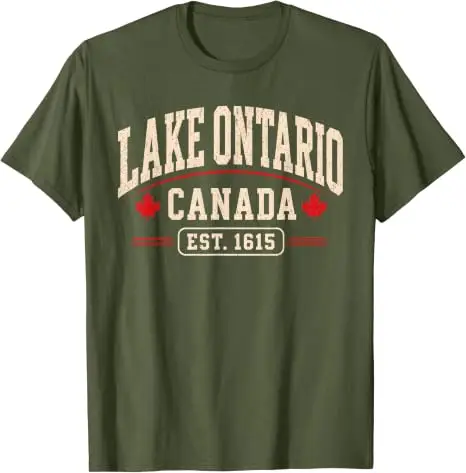 Ontario-See Kanada Vintage EST 1615 Kanadischer Stolz Lake Life T-Shirt Ontario Bootfahren Angeln Urlaubskleidung Persönlichkeits-T-Shirt – Detail 7