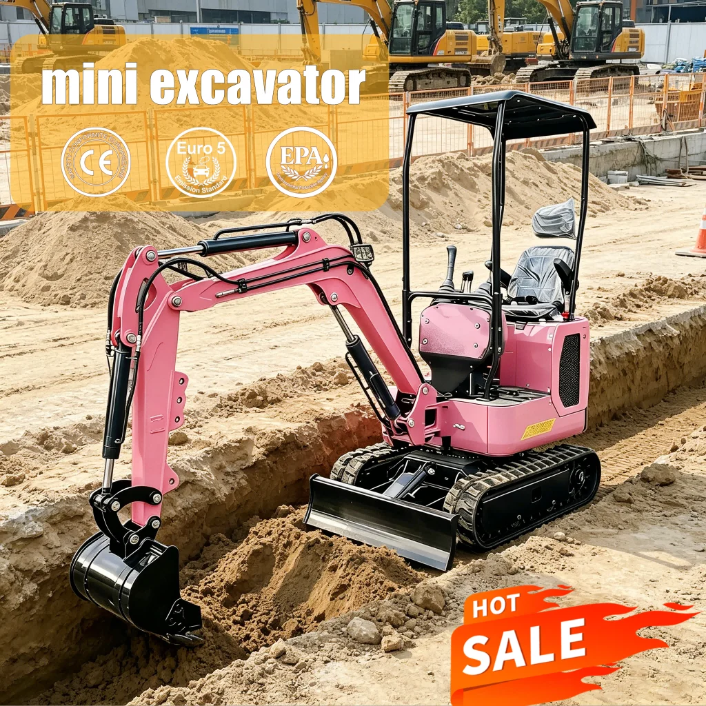 Mini Excavator 1 Ton  EPA CE Euro 5 with Koop Engine Small Crawler Digger for Farm Home and Infrastructure