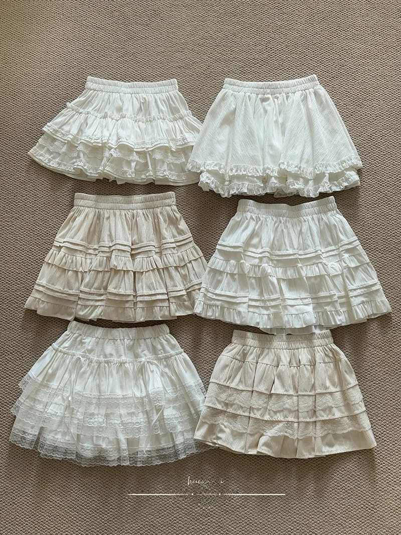 

Sweet ort Кружевная юбка Белая пышная балетная юбка длиной f для девочек Юбка трапециевидной формы с высокой талией Повседневная смесь полиэстера ...