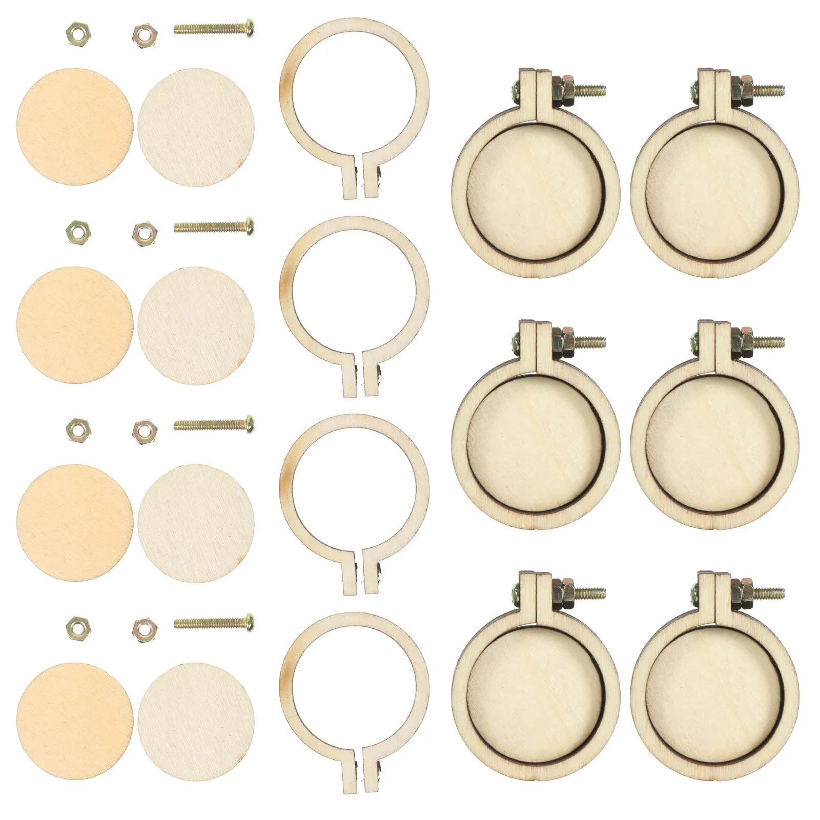 10 قطعة أطواق التطريز الصغيرة إطار تثبيت دائري خشبي لخياطة الغرز المتقاطعة ملحقات ديكور الحائط ذاتية الصنع #6