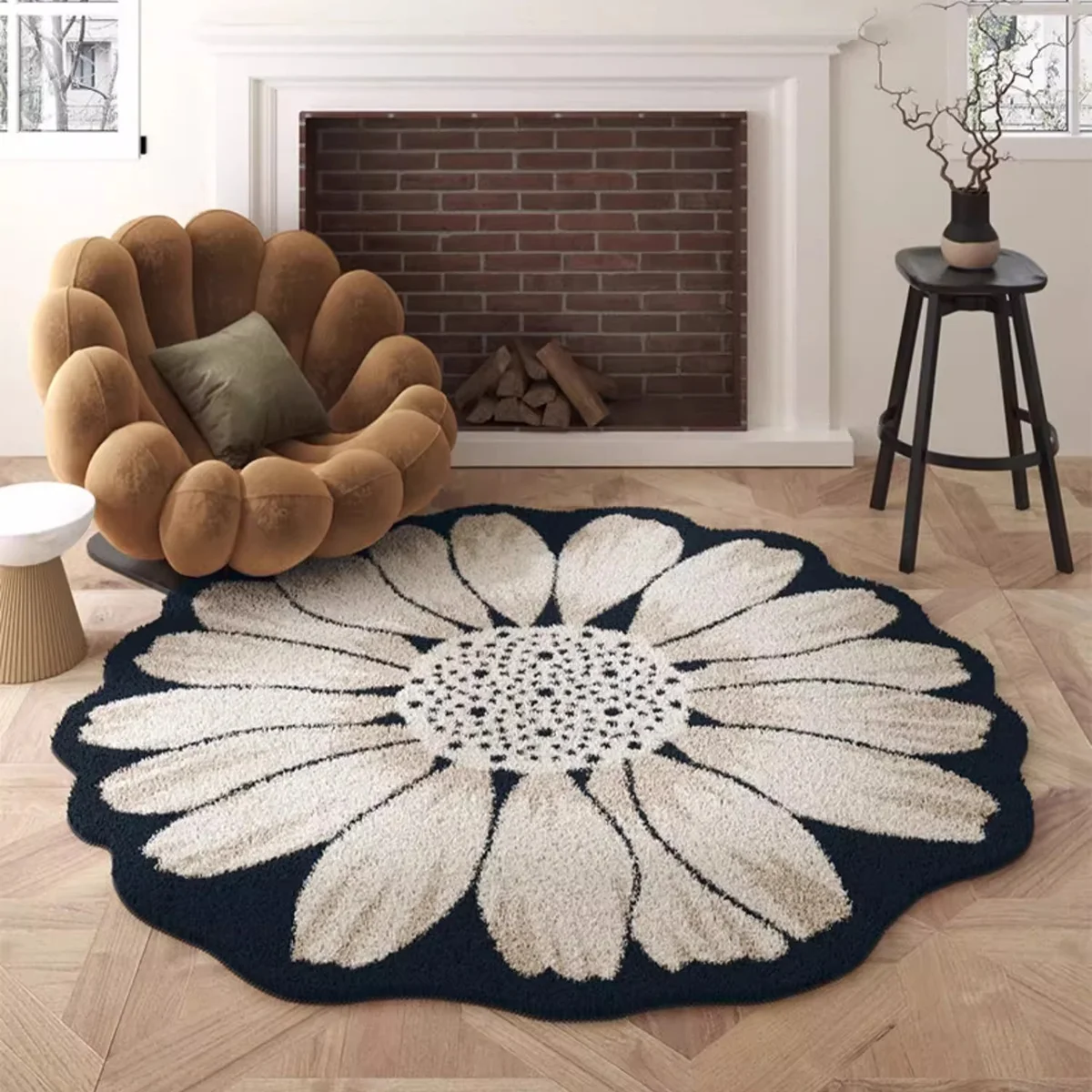 Flower Special-shaped Bedroom Bedside Floor Mats Irregular Shape Carpet In The Living Room Soft Plush Rug 러그 Alfombra Dormitorio