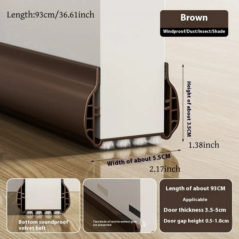 1PC PVC Door Bottom Weatherstrip Seal Dust and Noise Insulation Seal Strip Tape Self-adhesive Door Draft Stopper Insulator Strip