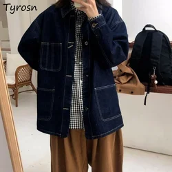 Denim Jackets Women Hipster High Quality Teenager Designed Long Sleeve Outerwear Vintage Korean Fashion All-match Daily Hip Hop