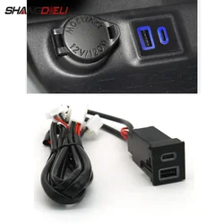 Car Dual Charger Socket USB QC3.0 Fast Charging Quick PD Charging USB Charger For Toyota RAV4 Car Accessories
