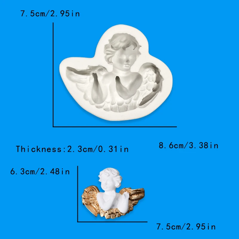 DIY three-dimensional wings Angel modeling silicone mold fondant cake decoration polymer clay drop glue decoration accessories