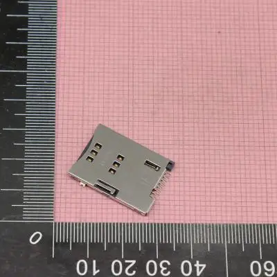 1Pcs/Lot   47553-2001  MOLEX 1.27mm Pitch SIM Card Holder with 2 Detect Pins, 6 Circuits, Push-Push Style, Housing Height 1.80mm