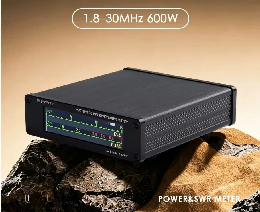 MAT-SW600 Shortwave Digital Standing Wave Meter Power Meter 1.8-30MHz shortwave radio HF high-precision measurement 600W
