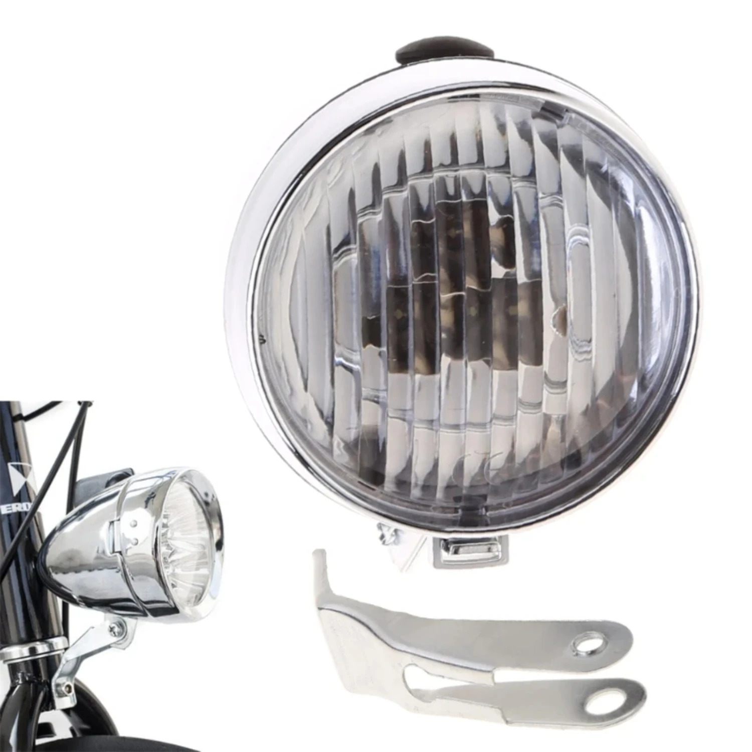 24BD Classic Retro Streamlined Bicycle  Light Super Bright  Metal Chrome Bikes Dirtbike accessories Luces bicicleta Helmet light