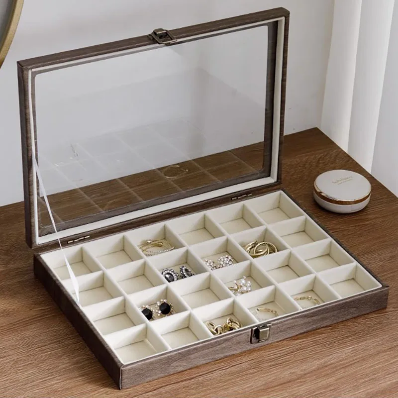 Wood Jewelry Box Organizer for Women Ring Necklace Jewelry Boxes Storage Bracelet Earrings Tray Display Collection Accessories