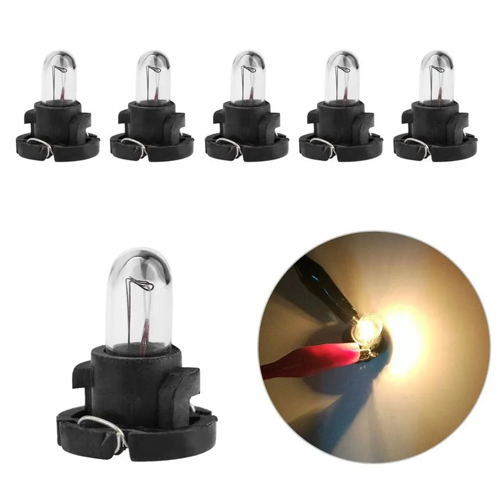 

5Pcs T3/T4.2 Led Light Bulbs Car Interior Wedge Dashboard Warm light Indicator Lamp 12V Led Lights Car Lights Accessories