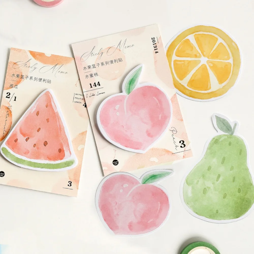 Schattig Fruit Plakbriefje Fruitsticker Bladwijzer Creatief Notitieblok Speciaal Gevormde Memo Pad Briefpapier Zelfklevende Sticker