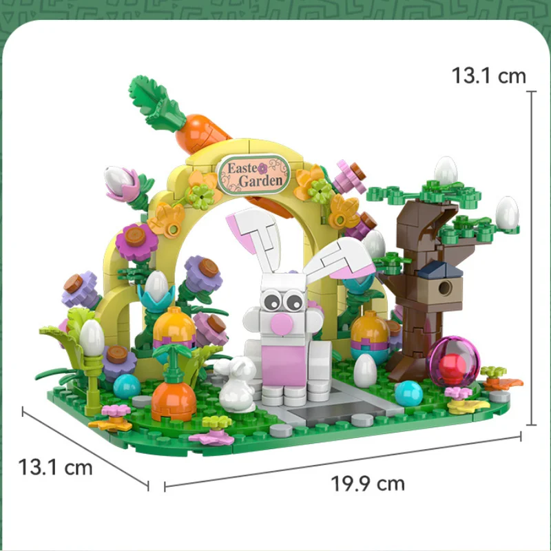 

2026 New Easter Garden Egg Bunny Building Block Set MOC Model Assembly Toy Educational Collectible Ornament Birthday Easter Gift