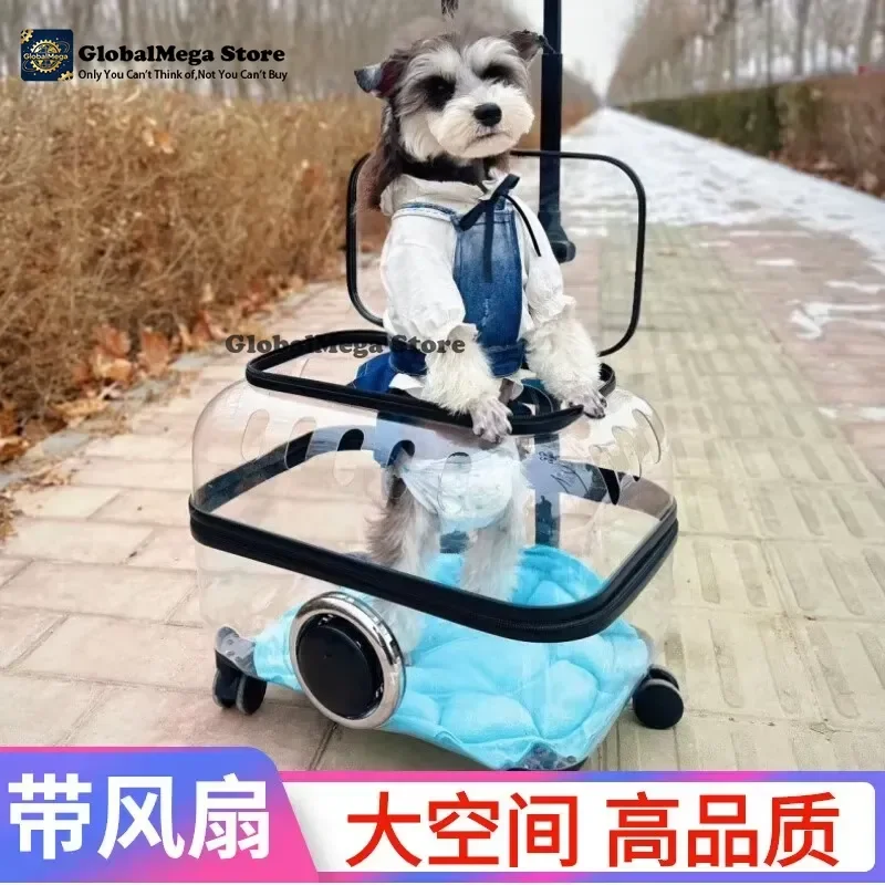 Pet cart cat bag out portable cat out small dog dog suitcase large capacity pet trolley case