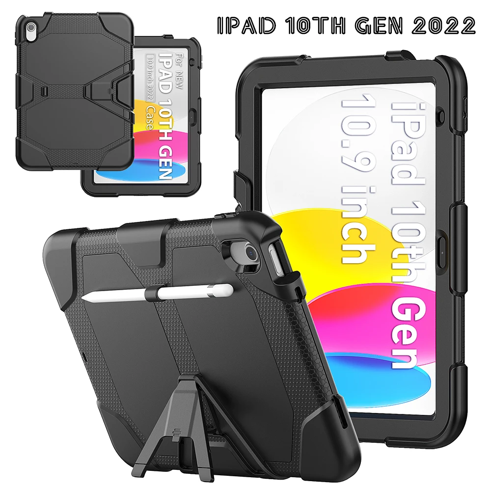 

For iPad 10th 10.9 Mini 6 5 4 3 2 1 Case Generation Shockproof EVA Tablet Cover Handle Stand Air4 10.2 Pro11 Air 2 9.7