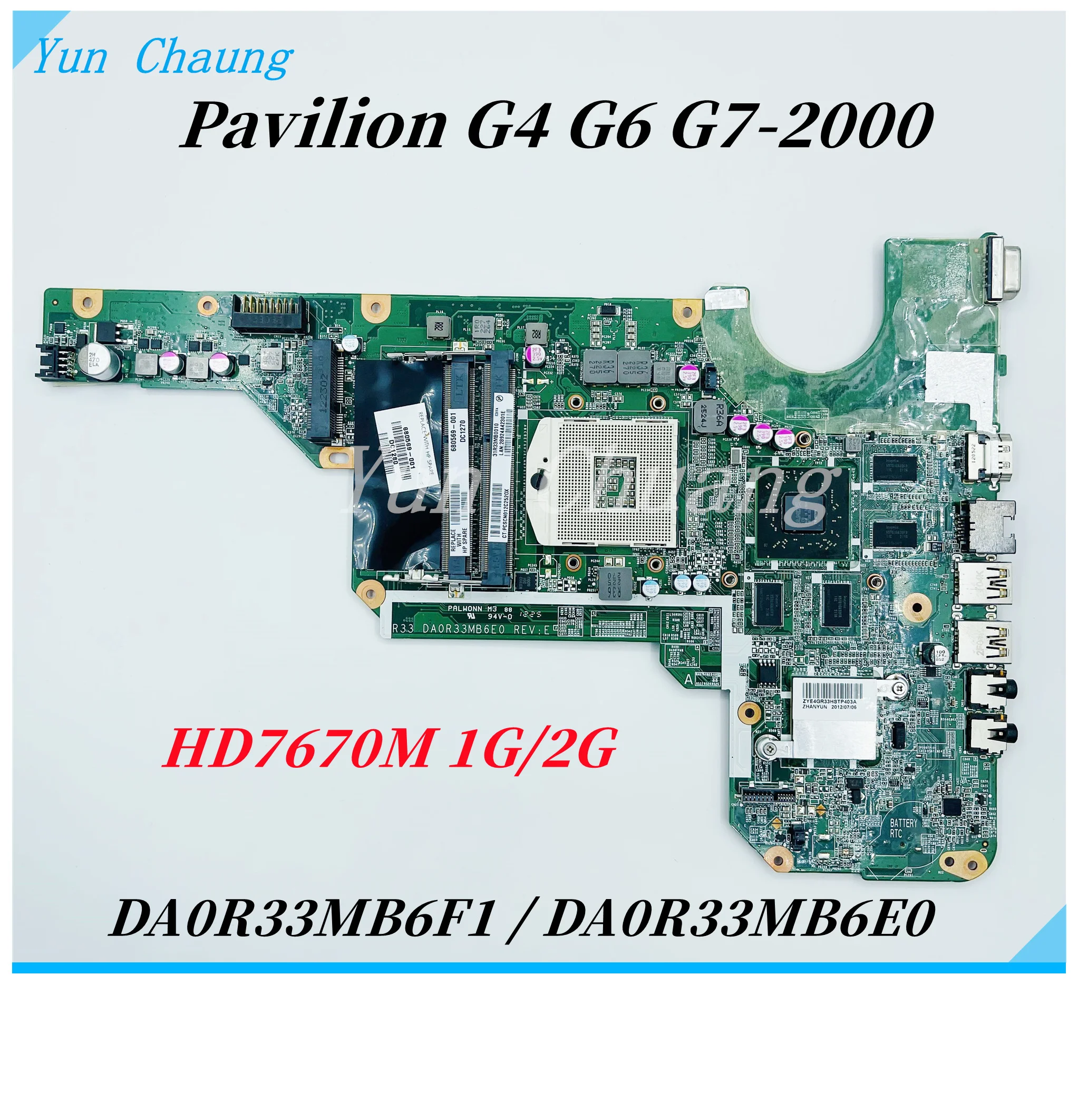 680569-001 680570-001 For HP Pavilion G4-2000 G6-2000 G7-2000 Laptop MotherBoard DA0R33MB6F1 DA0R33MB6E0 HD 7670M GPU HM76 DDR3