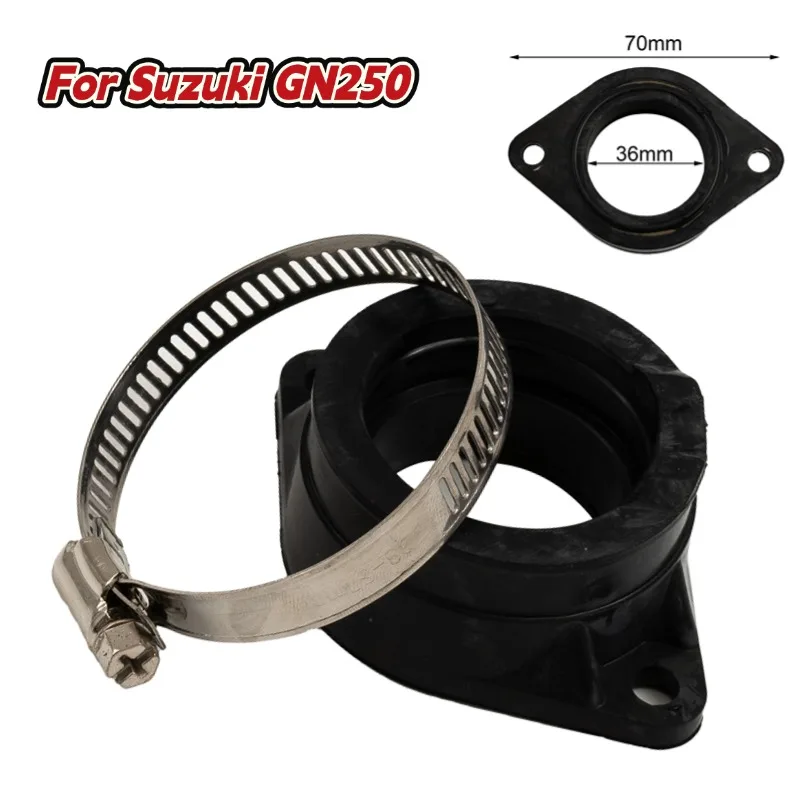 Adaptador de carburador de 36mm y 40mm para colector de admisión Suzuki GN250 interfaz de brida de carburador colector de admisión de goma