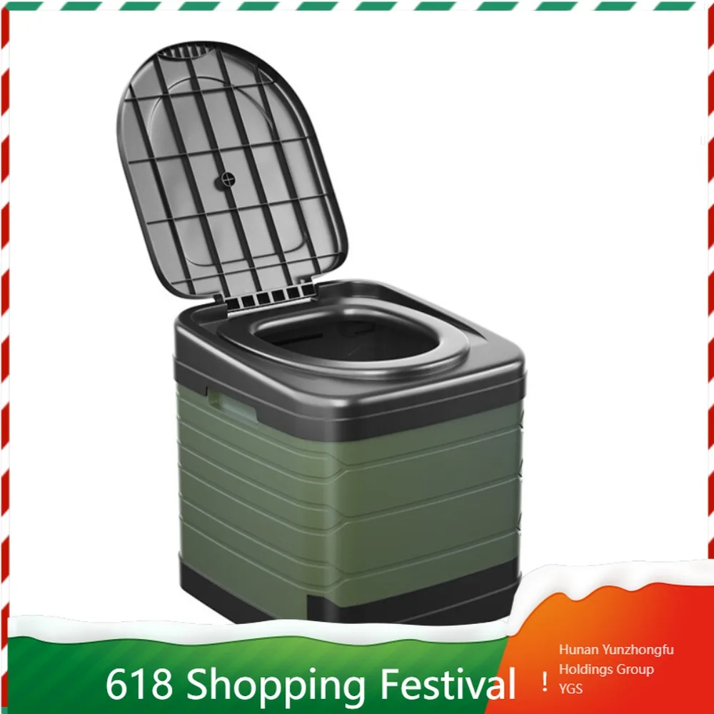 

Foldable Mobile Toilet Set With Tent And Solidifier Odor Proof Design For Outdoor Activities
