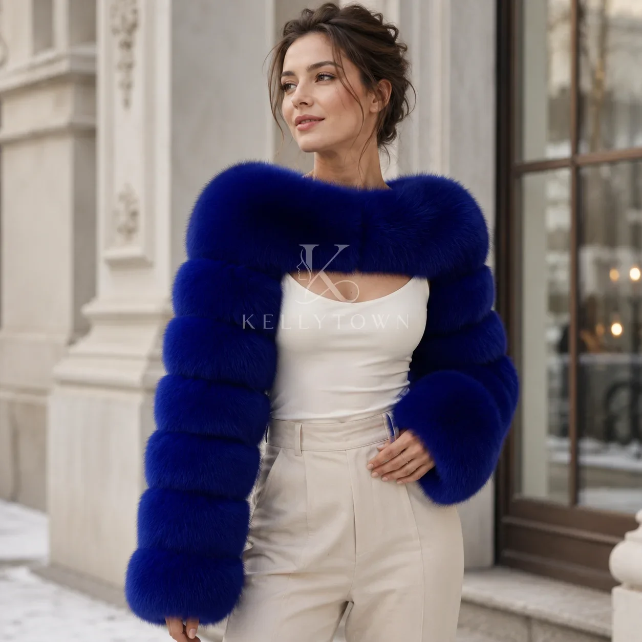 Women Faux Fur Bolero Shrug Long Sleeve Plush Cropped Jacket Party Thick Warm Fluffy Winter Outerwear куртка женская