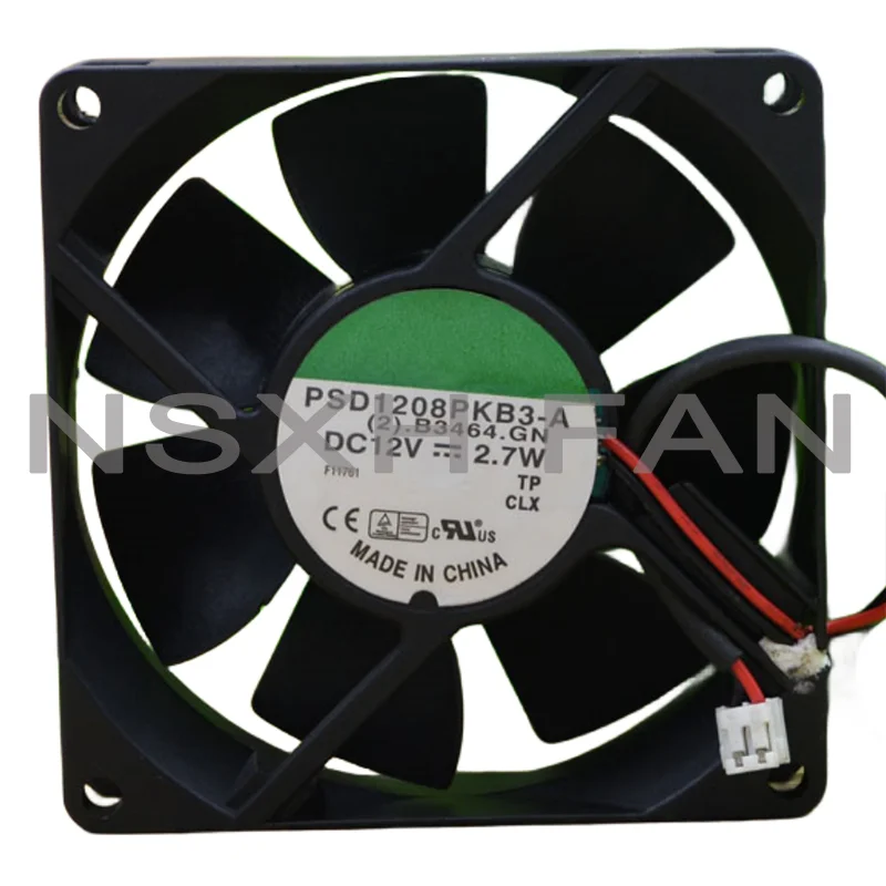 Ventilador de refrigeração para servidor Case, 8025, 12V, 2.7W, PSD1208PKB3-A BALL