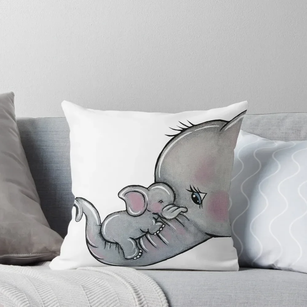 Nelly baby and mum elephant art Throw Pillow bed pillows Decorative Cushions sleeping pillows pillow