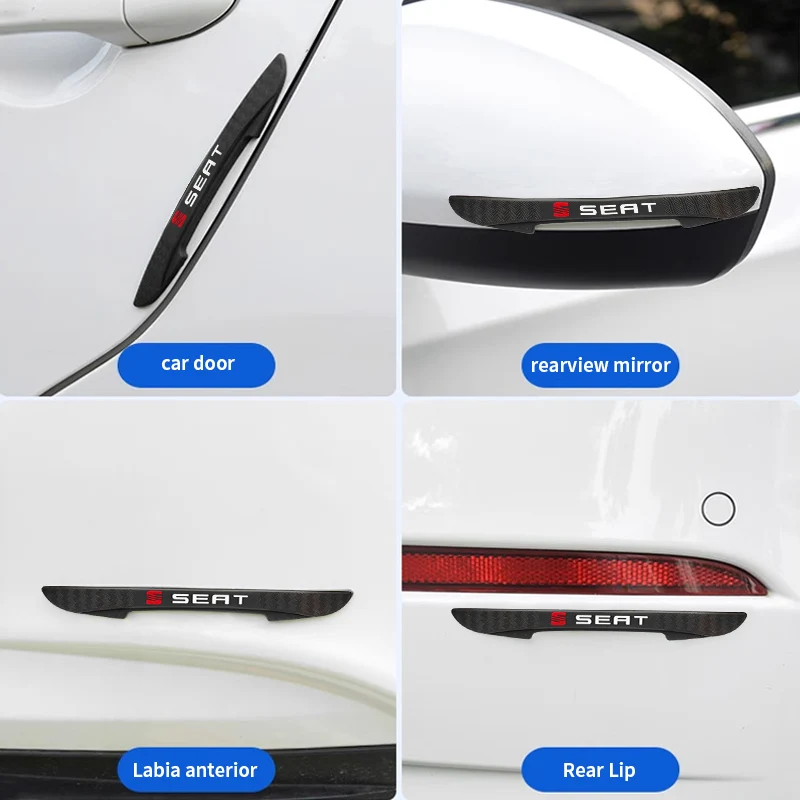 4PCS Bumper Anti-collision Strip Car Door Anti-Scratch Protector Stickers For Seat Leon 2 mk2 mk3 Mk1 5f Ibiza Ateca Altea Cupra