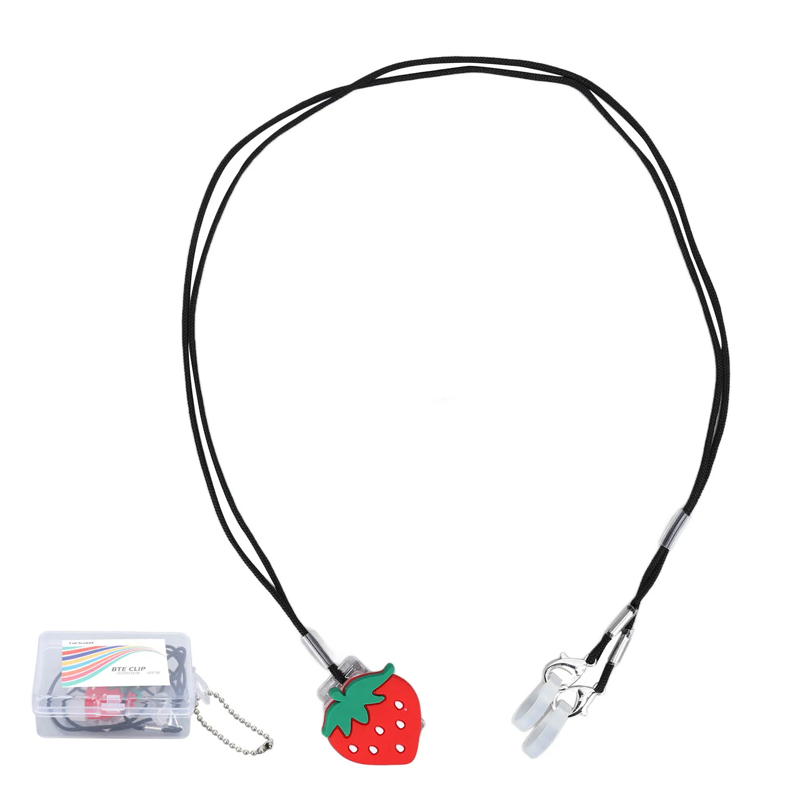 Hearing Aid Lanyard Fixation Lovely Plastic Ergonomic Strawberry Shaped Hearing Aid Clip Holder Portable for Daily Activities