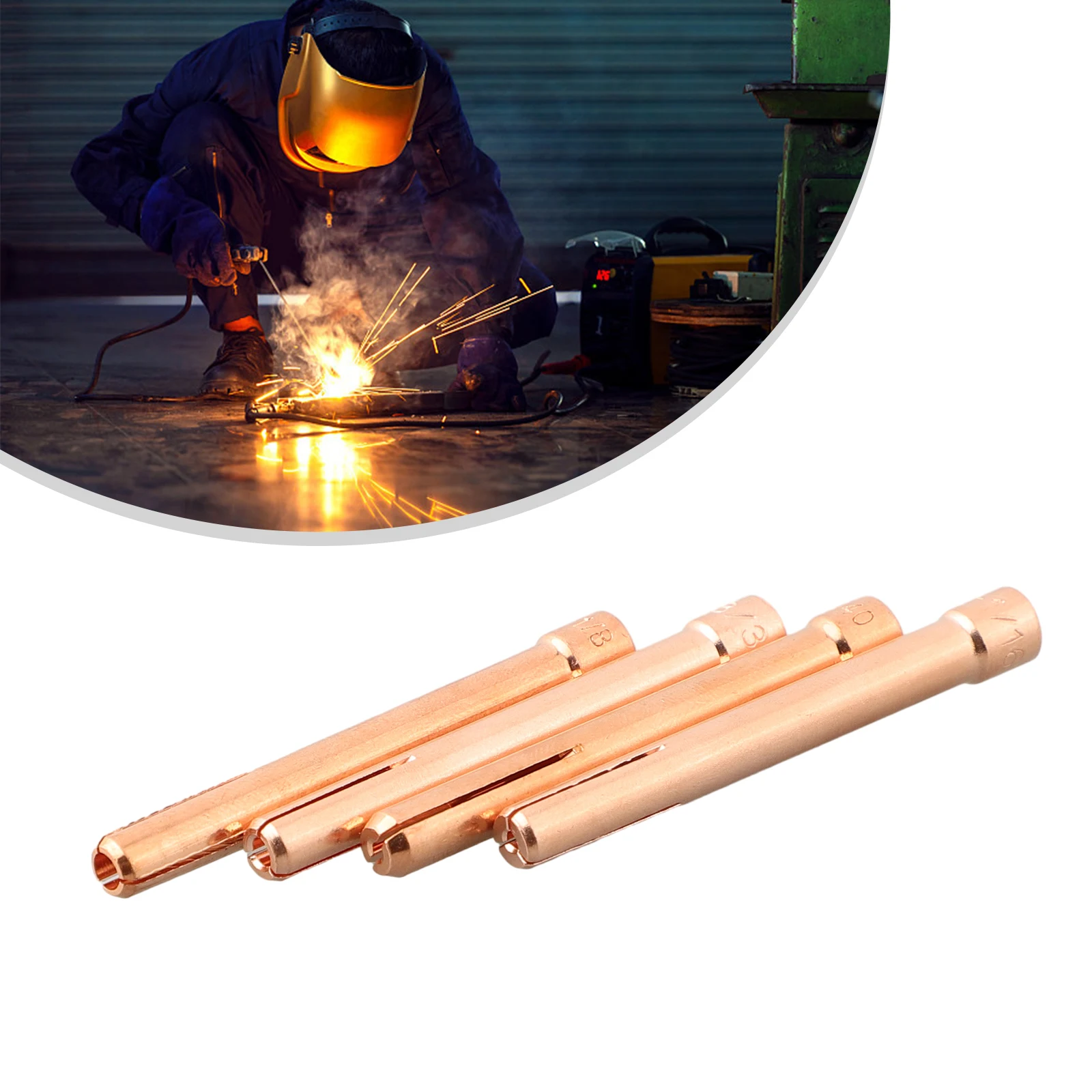 4pcs TIG Welding Torch Collet Set for WP17 WP18 WP26 Air Cooled Welding Torches Compatible with 10N22 10N23 10N24 10N25