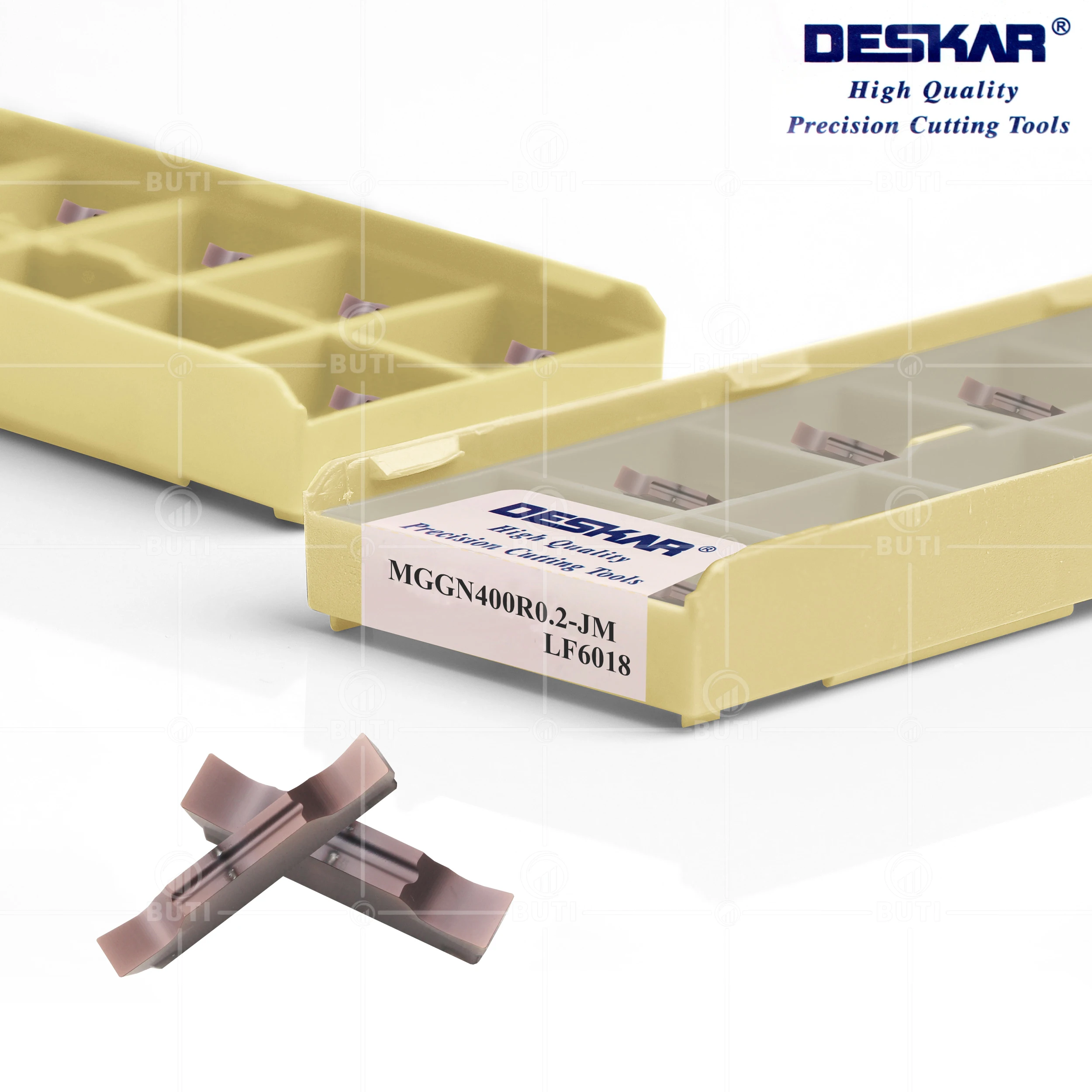 Imagem -02 - Deskar-cnc Torno Grooving Turning Tools Carbide Insere Slotting Cutter Tool 100 Original Mggn300 400r0.2-jm Lf6018