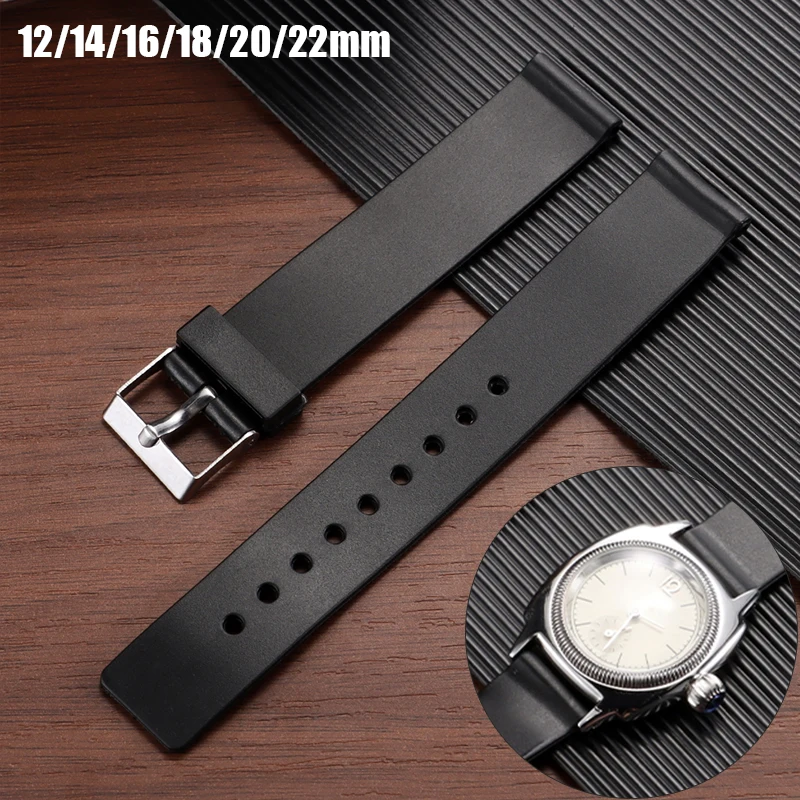 العالمي حزام ساعة اليد 12 مللي متر 14 مللي متر 16 مللي متر 18 مللي متر 20 مللي متر 22 مللي متر لينة بولي كلوريد الفينيل البلاستيك سوار معصمه مقاوم للماء النساء الرجال استبدال الفرقة