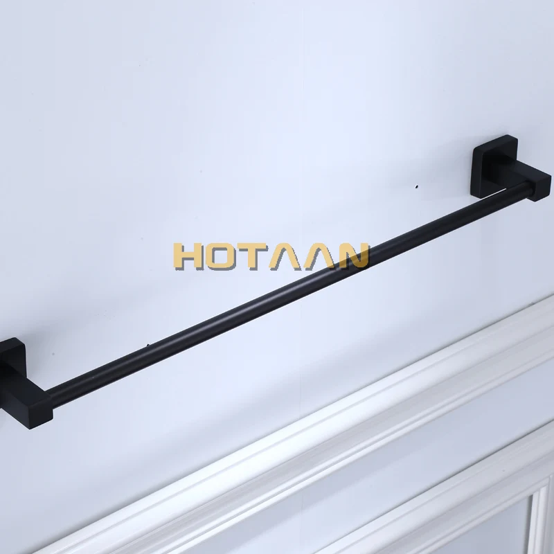 .  Matte Black Finish Stainless Steel Bathroom Accessory Single Towel Bar Towel Rail Towel Holder 30/40/45/50/60cm