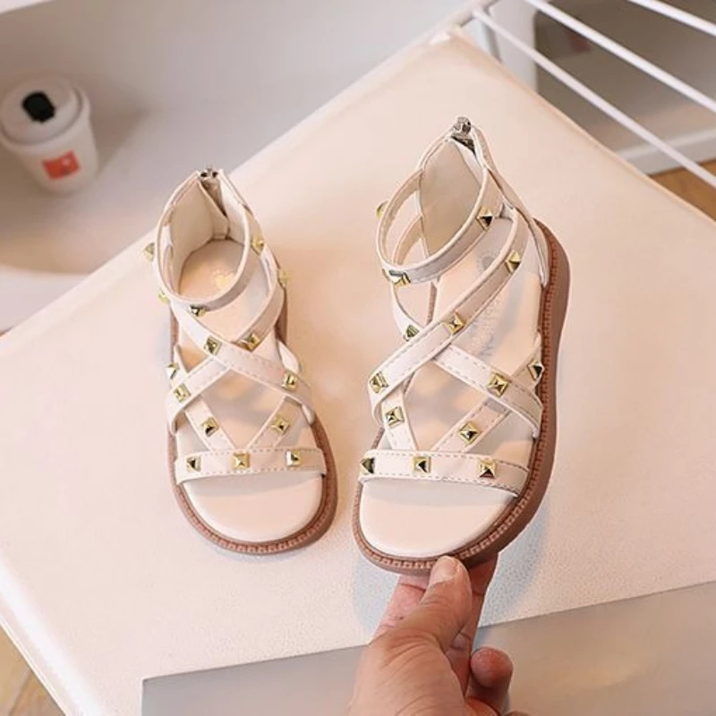 2026 New Roman Style Girl's Versatile Princess Sandals Casual Beach Shoes