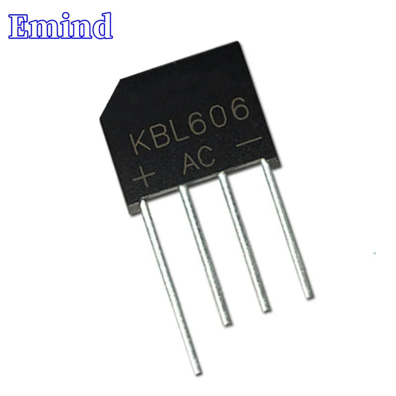 10Pcs KBL606 Bridge Rectifier 6A/600V KBL606G Bridge Stack Cutable Foot KBL Footprint Flat Bridge