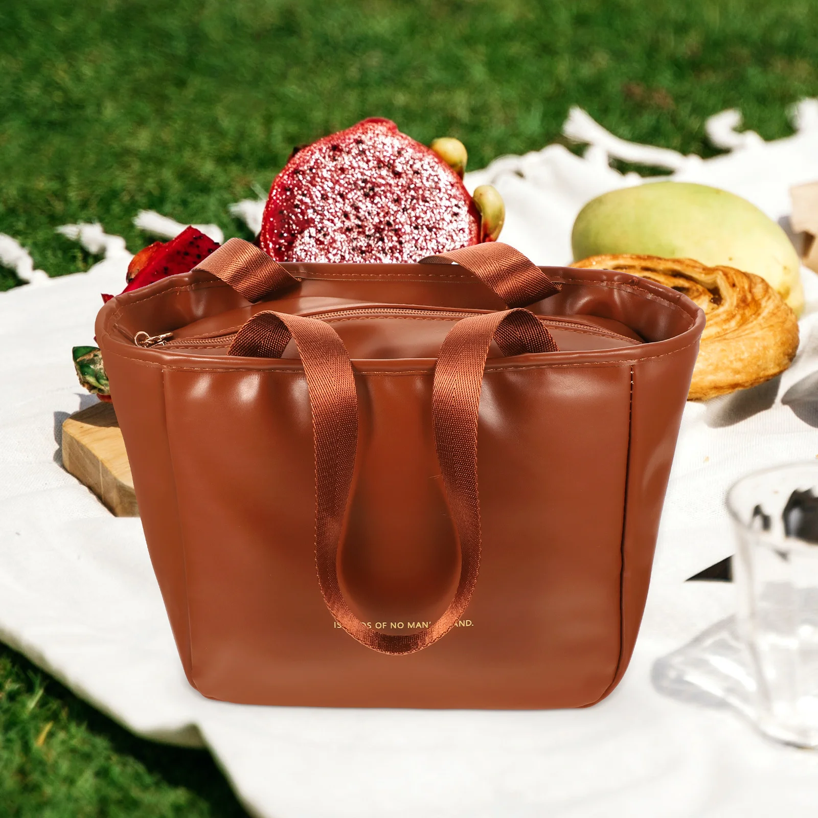 

Large Insulated Women Reusable Portable Food Tote Pouch Handle Design Wear-Resist Outdoor Picnic Travel Lunch